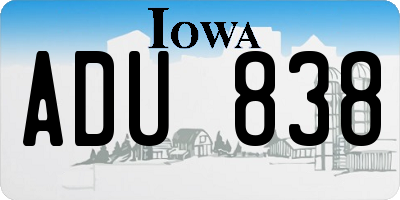 IA license plate ADU838
