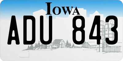 IA license plate ADU843