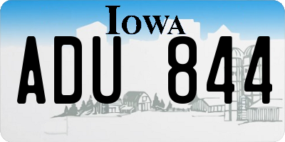 IA license plate ADU844
