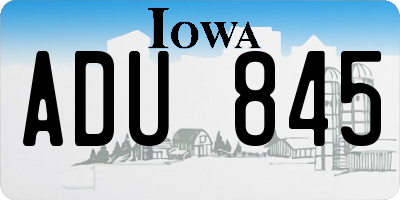 IA license plate ADU845