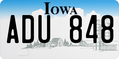 IA license plate ADU848