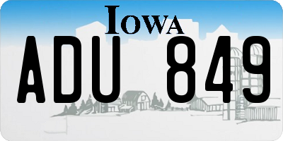 IA license plate ADU849