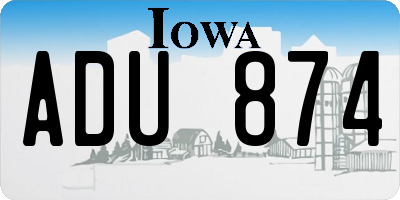 IA license plate ADU874
