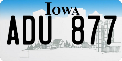 IA license plate ADU877