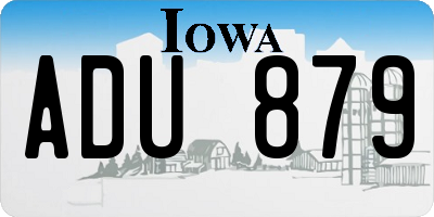 IA license plate ADU879