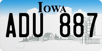 IA license plate ADU887