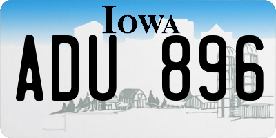 IA license plate ADU896