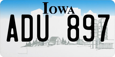 IA license plate ADU897