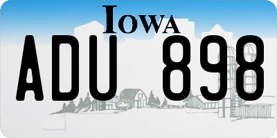 IA license plate ADU898