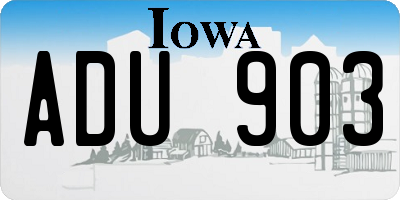 IA license plate ADU903