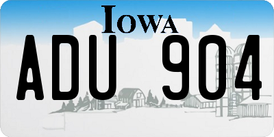 IA license plate ADU904