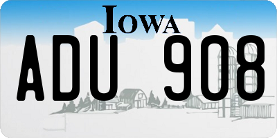 IA license plate ADU908