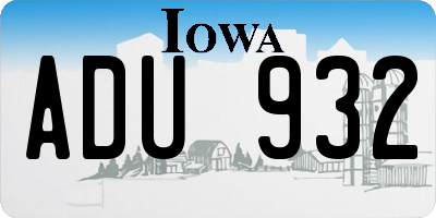 IA license plate ADU932