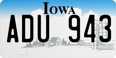 IA license plate ADU943