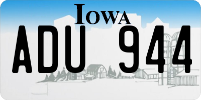 IA license plate ADU944
