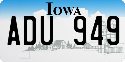 IA license plate ADU949