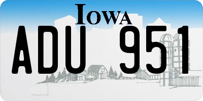 IA license plate ADU951