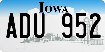 IA license plate ADU952