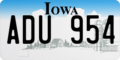 IA license plate ADU954