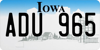 IA license plate ADU965