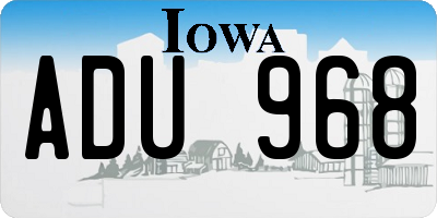 IA license plate ADU968