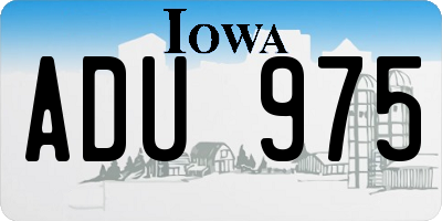 IA license plate ADU975