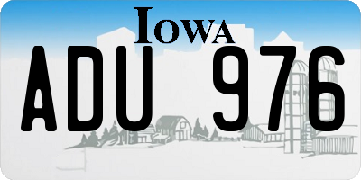 IA license plate ADU976
