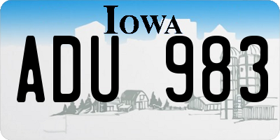 IA license plate ADU983