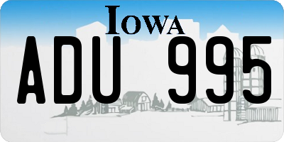 IA license plate ADU995