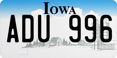 IA license plate ADU996