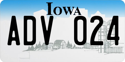 IA license plate ADV024