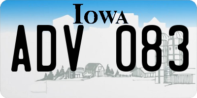 IA license plate ADV083