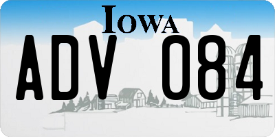 IA license plate ADV084
