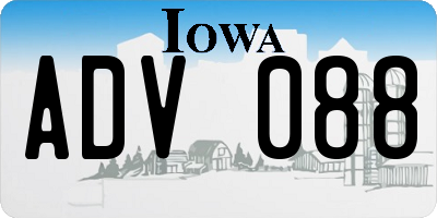 IA license plate ADV088
