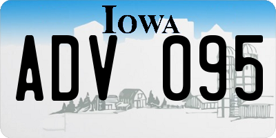 IA license plate ADV095