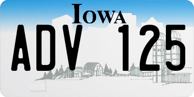 IA license plate ADV125