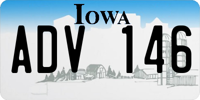 IA license plate ADV146