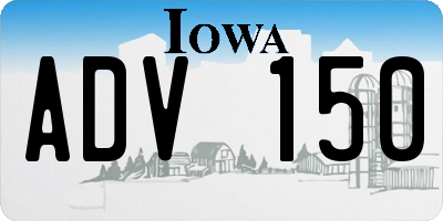 IA license plate ADV150