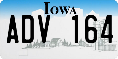 IA license plate ADV164