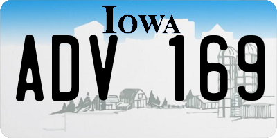 IA license plate ADV169