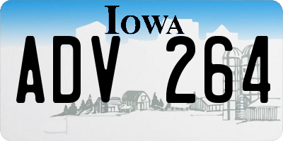 IA license plate ADV264