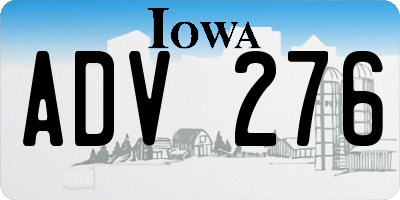 IA license plate ADV276