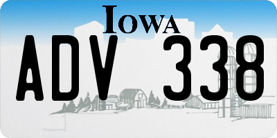IA license plate ADV338