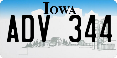 IA license plate ADV344