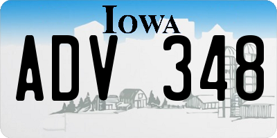 IA license plate ADV348
