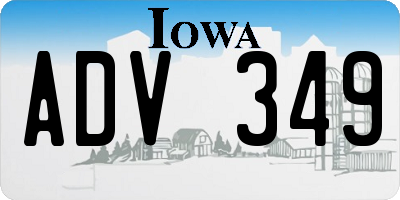 IA license plate ADV349