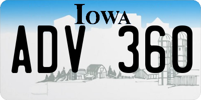 IA license plate ADV360