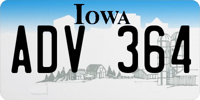 IA license plate ADV364