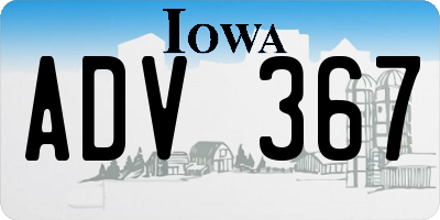 IA license plate ADV367
