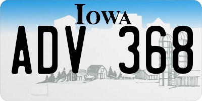 IA license plate ADV368